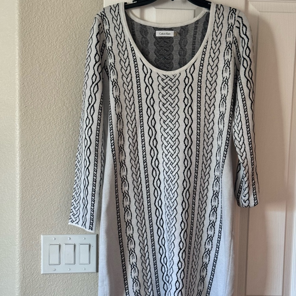 Calvin Klein Black and White Knit Dress - New without Tag